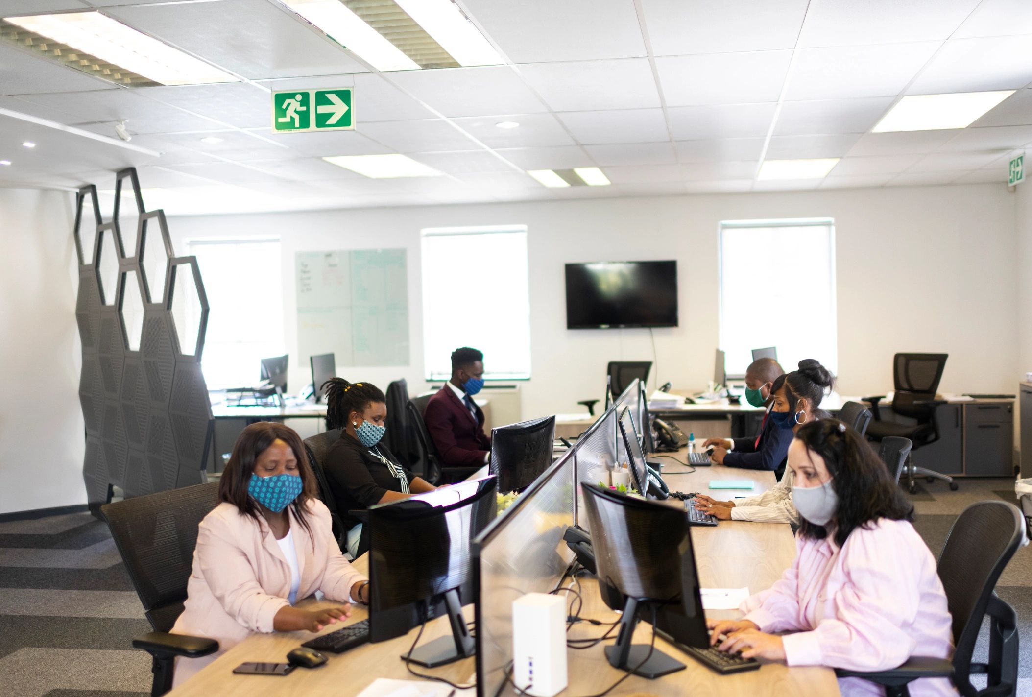 Commercial facility team in a modern office environment